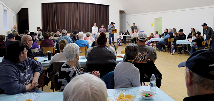 There was a good crowd that came out for the pie auction.<br />